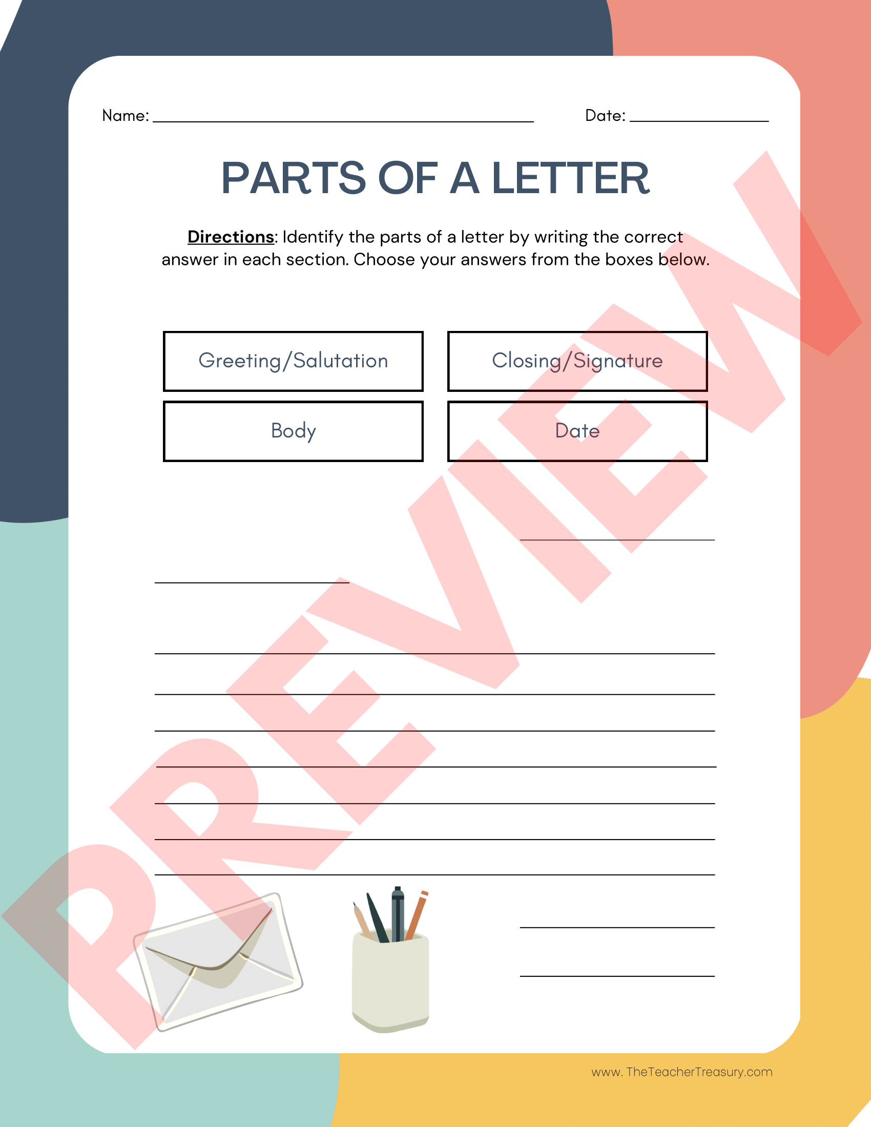 Parts Of A Letter And Envelope Practice And Assessments Parts Of A Letter And Envelope Practice And Assessments