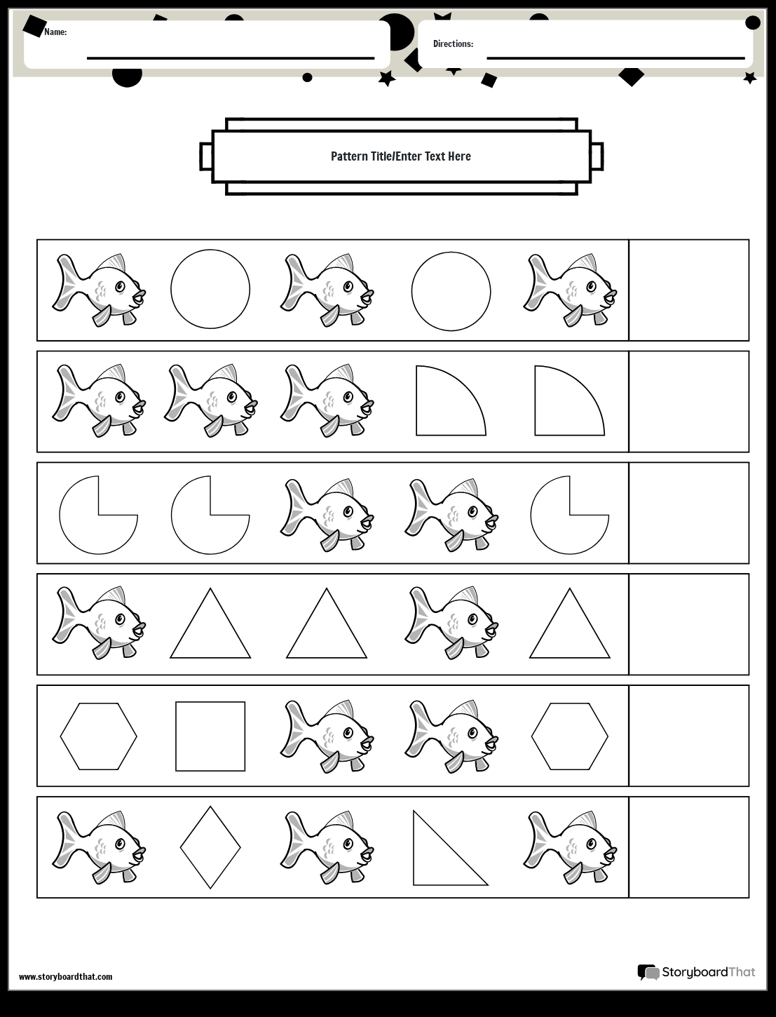 Pattern Worksheets Free Printables By Storyboard That