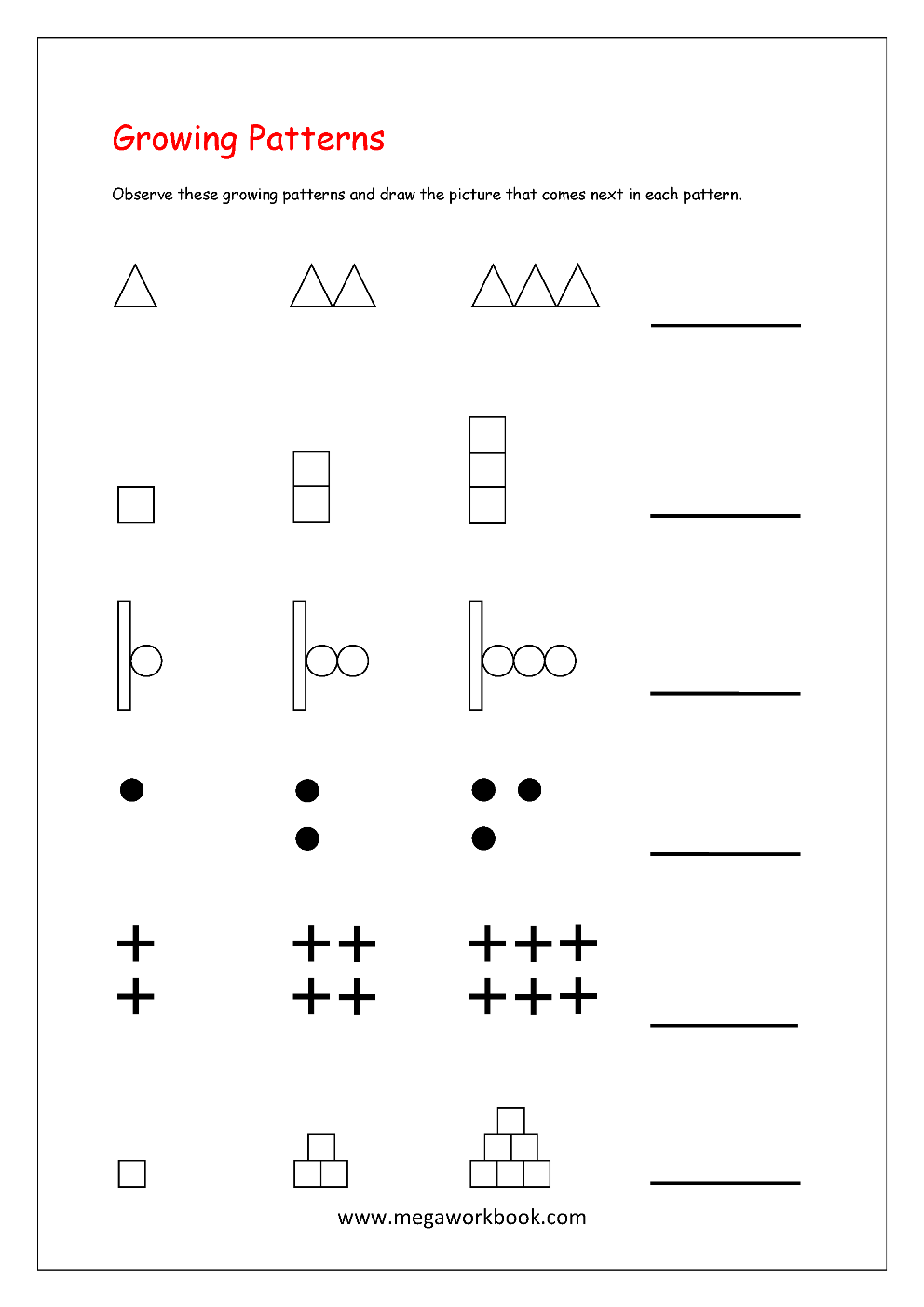 Patterns For Preschool Patterns For Kindergarten Pattern Worksheets Library