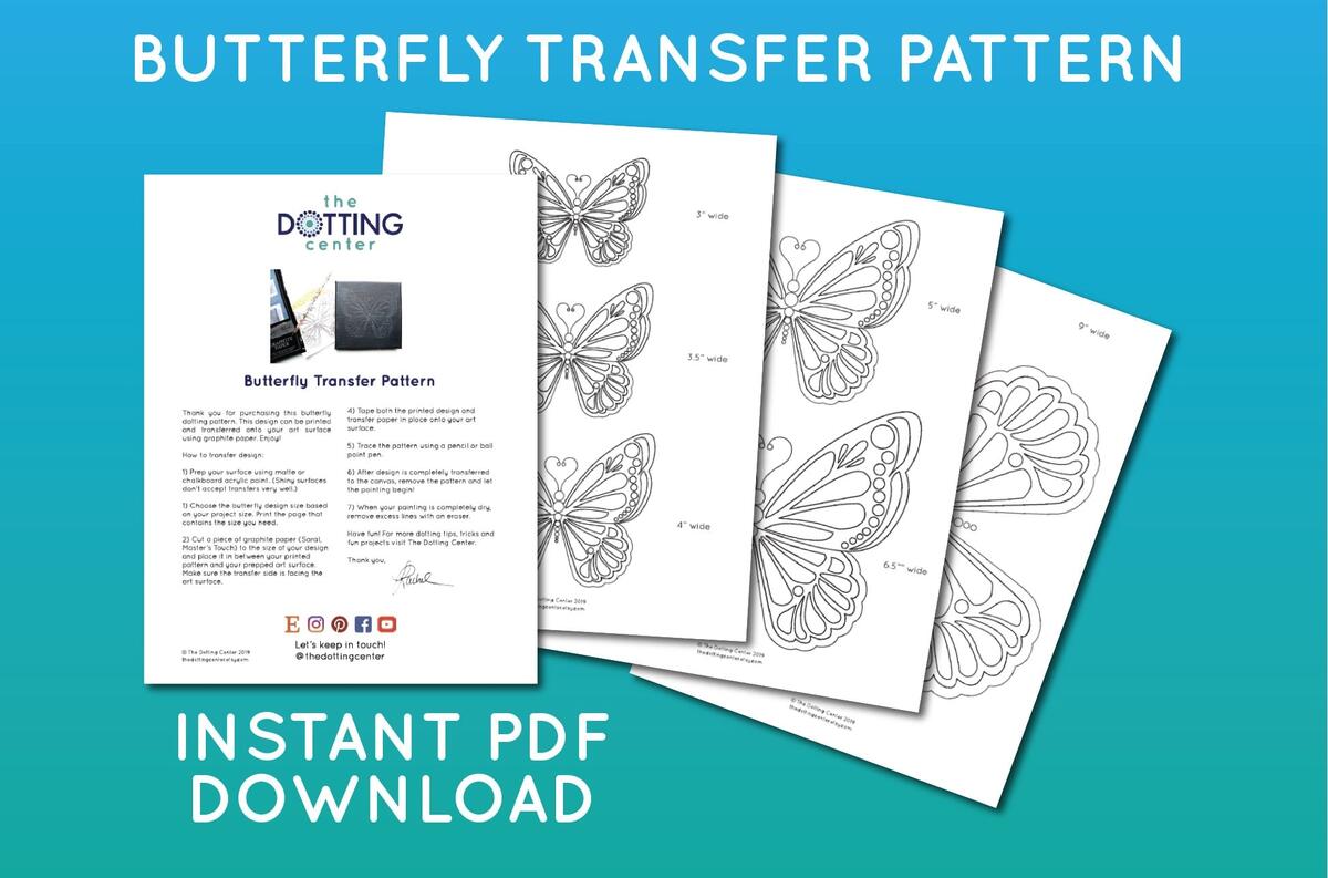PDF Digital Download Butterfly Dotting Transfer Pattern Etsy