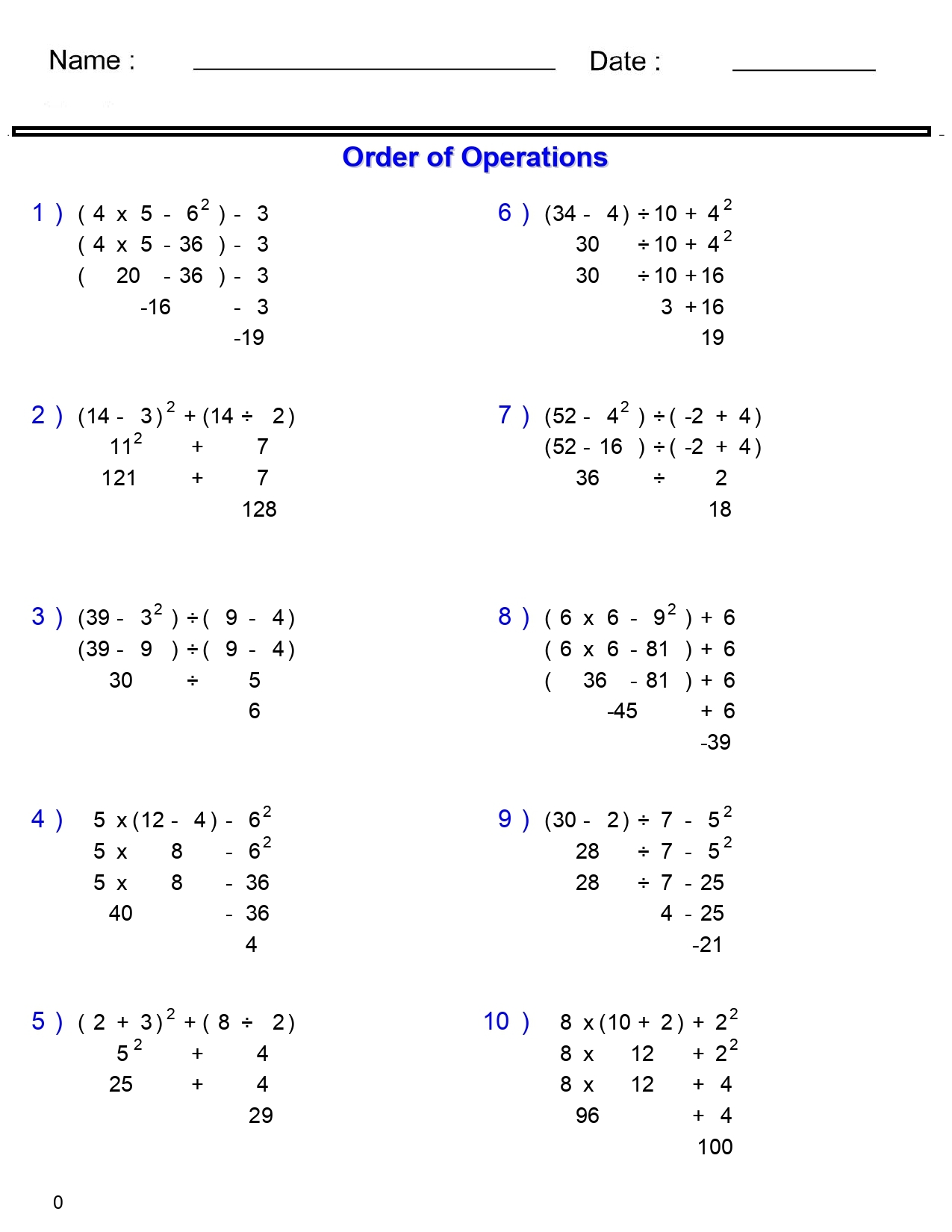 PEMDAS Problems Order Of Operations Worksheets Basic With Parentheses And Exp Made By Teachers PEMDAS Problems Order Of Operations Worksheets Basic With Parentheses And Exp Made By Teachers