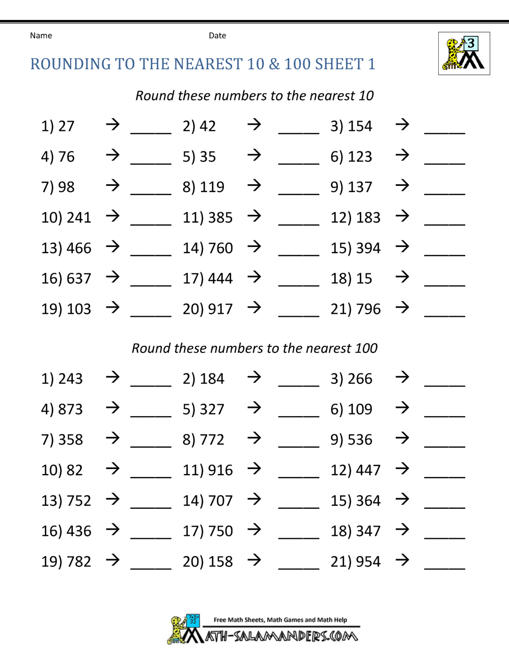 Pin By Kayla Lough On Homeschool Rounding Worksheets Kids Math Worksheets Math Worksheets