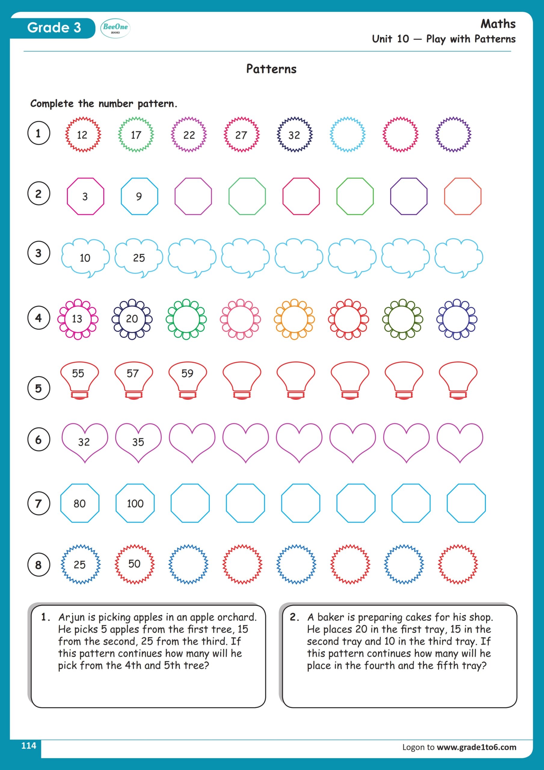 Play With Patterns Class 3 Worksheet Class1to12 Worksheets Library