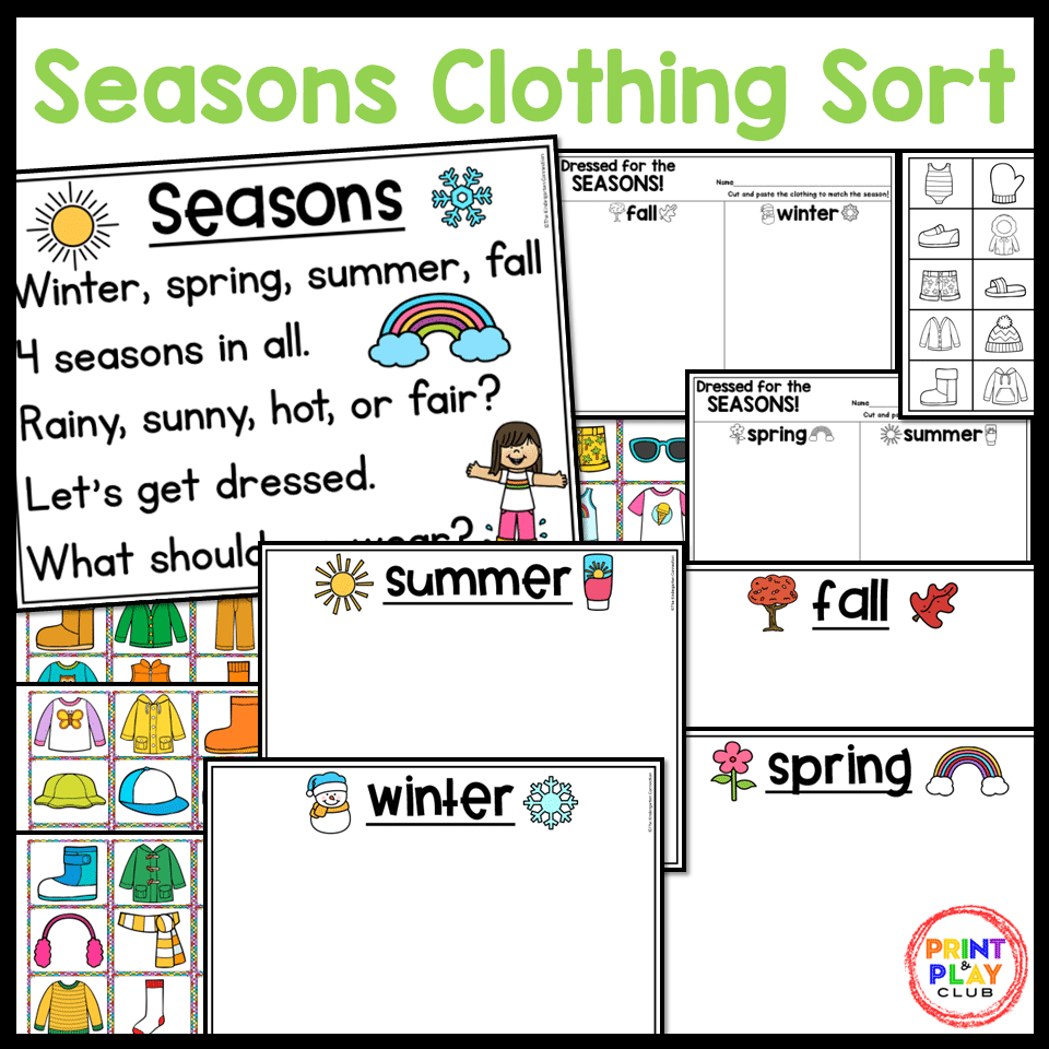 Pocket Chart Activities Print And Play Club Pocket Chart Activities Print And Play Club