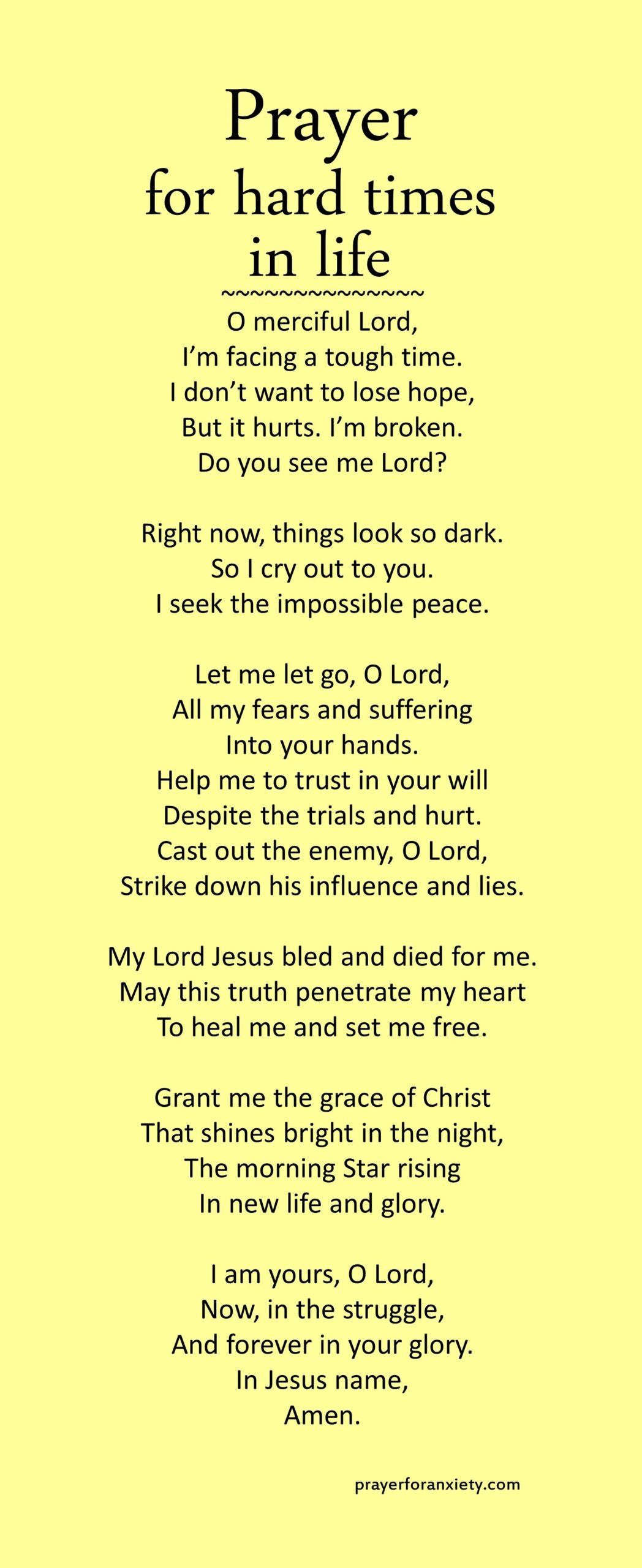 Prayer For Hard Times In Life Prayer For Anxiety Prayer For Hard Times In Life Prayer For Anxiety