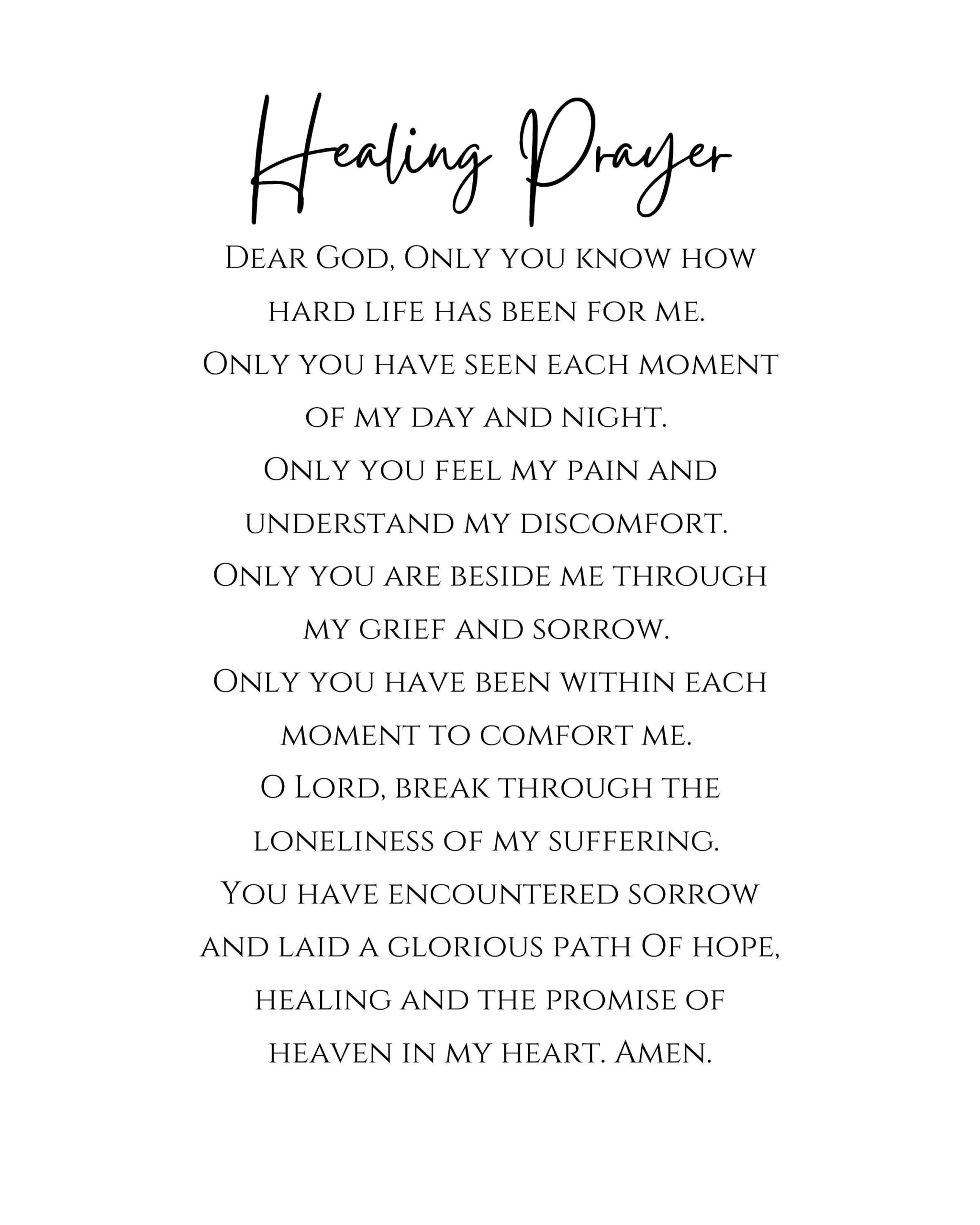 Prayer For Illness Sickness Prayer For Difficult Times Healing Prayer Prayer For Anxiety Fear Depression Cancer Prayer Etsy Prayer For Hard Times In Life Prayer For Anxiety