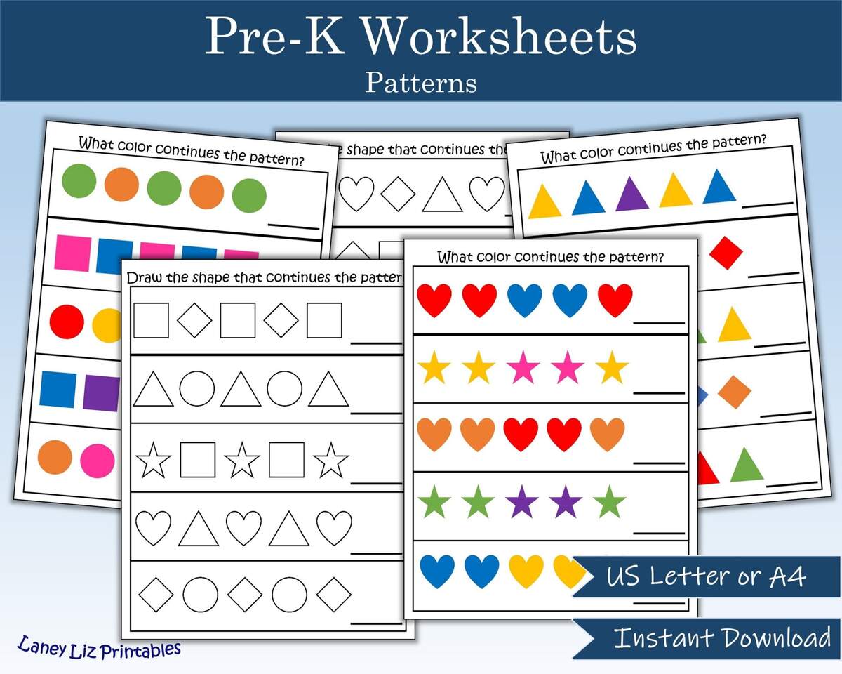 Pre K Worksheet Patterns Shape And Color Patterns Pattern Recognition Preschool Kindergarten Worksheet Etsy Pre K Worksheet Patterns Shape And Color Patterns Pattern Recognition Preschool Kindergarten Worksheet Etsy