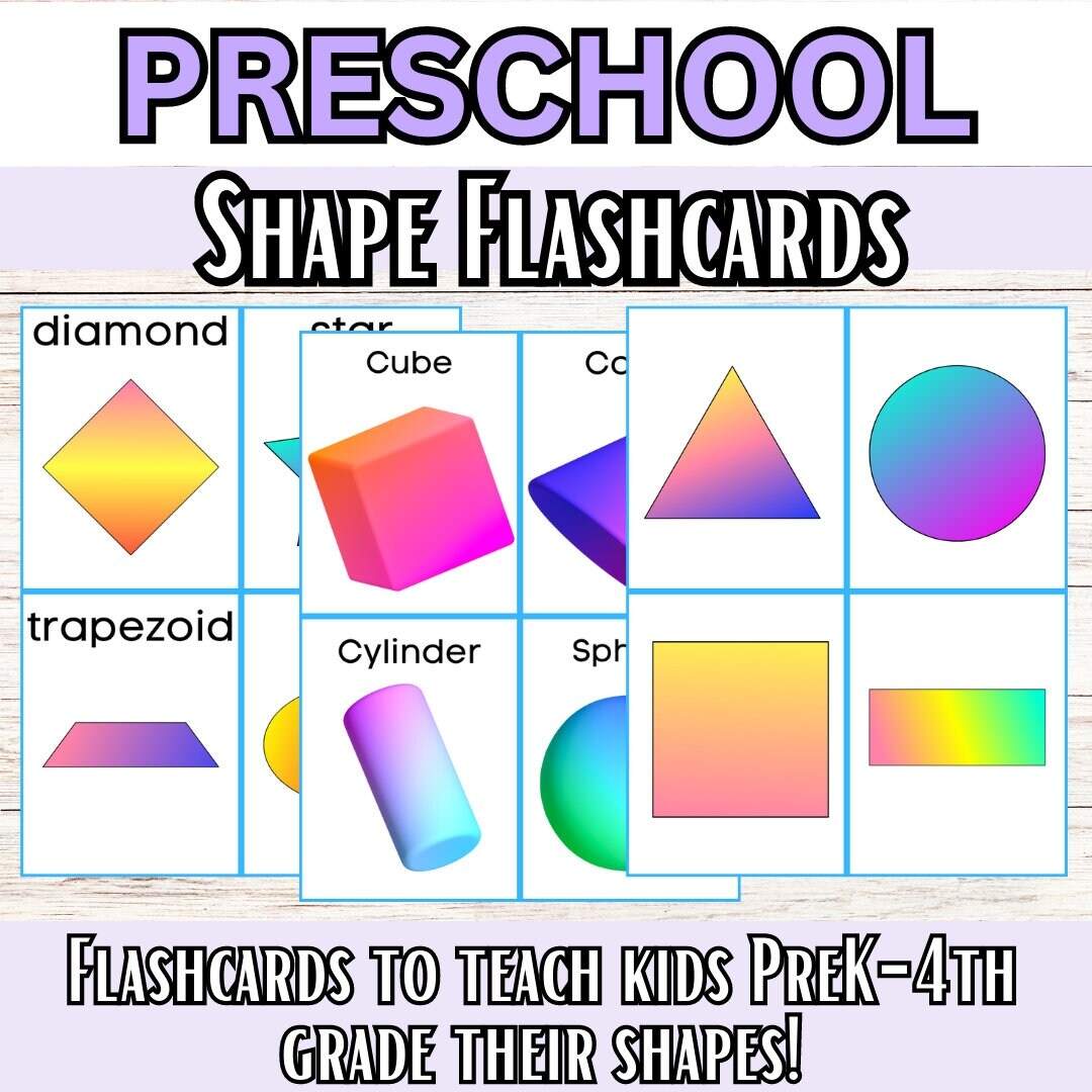 Prek 4th Grade Shape Card Game Homeschool And Unschool Math Resources Elementary School Homeschool Preschool Learning Shapes Unit Etsy