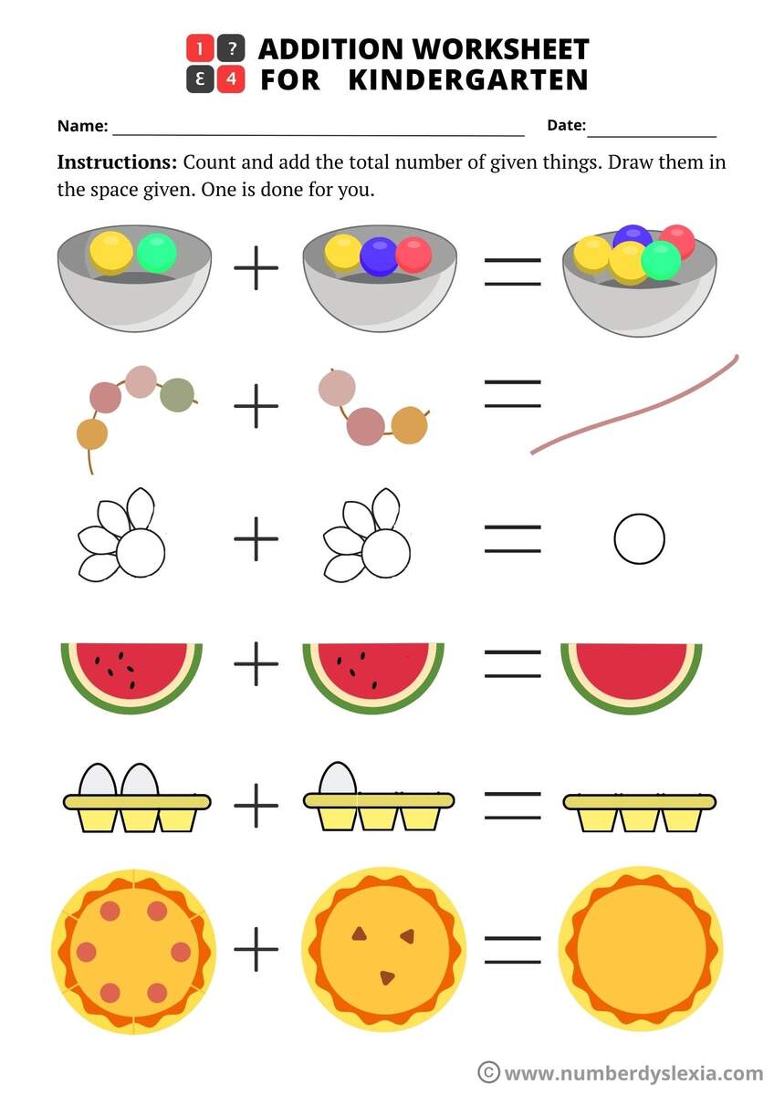 Printable Addition And Subtraction Worksheets For Kindergarteners PDF Included Number Dyslexia Printable Addition And Subtraction Worksheets For Kindergarteners PDF Included Number Dyslexia