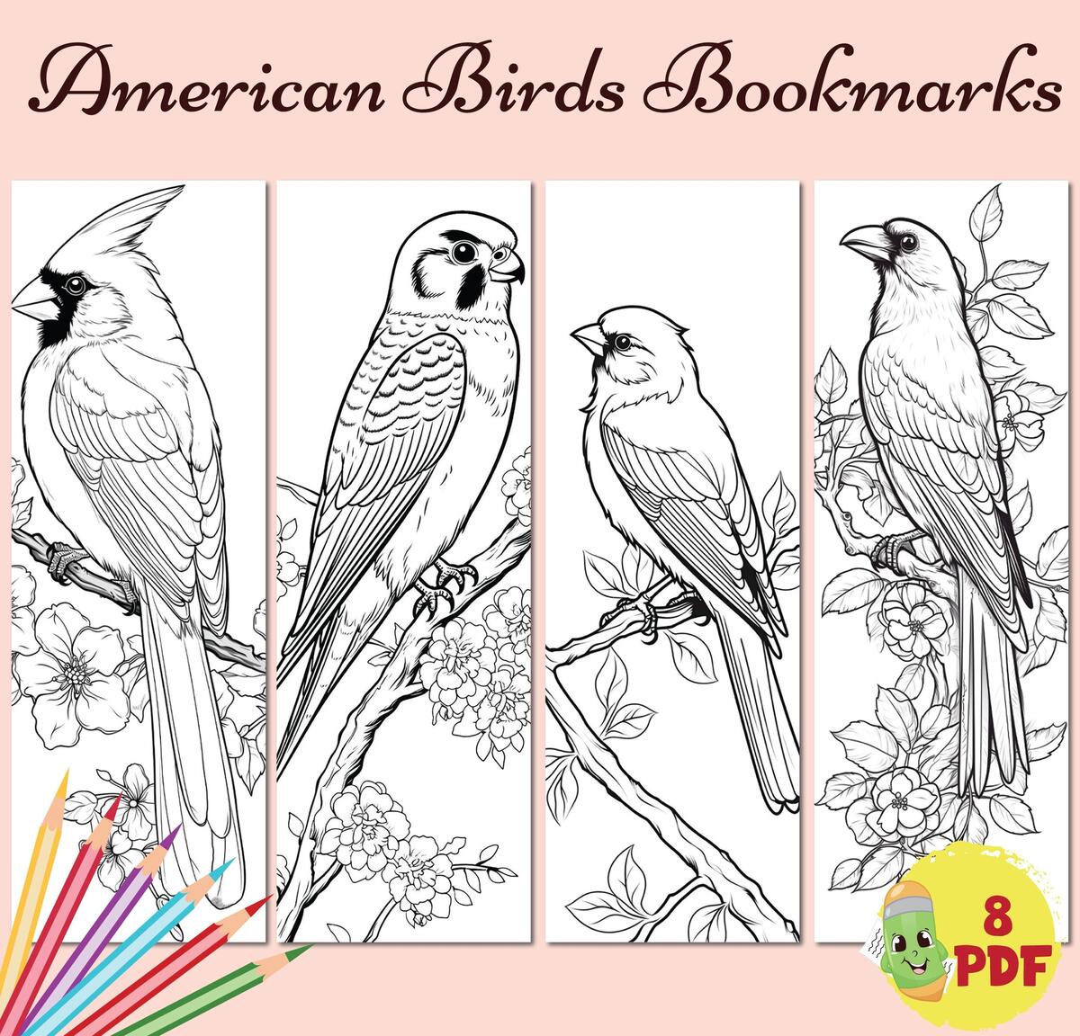 Printable American Birds Bookmarks For Kids And Adults Digital Download Bookmarks Coloring Page Bookmarks Birds Nature Animals PDF Etsy Israel American Robin Bird Coloring Page Stock Vector Royalty Free 2365768967 Shutterstock