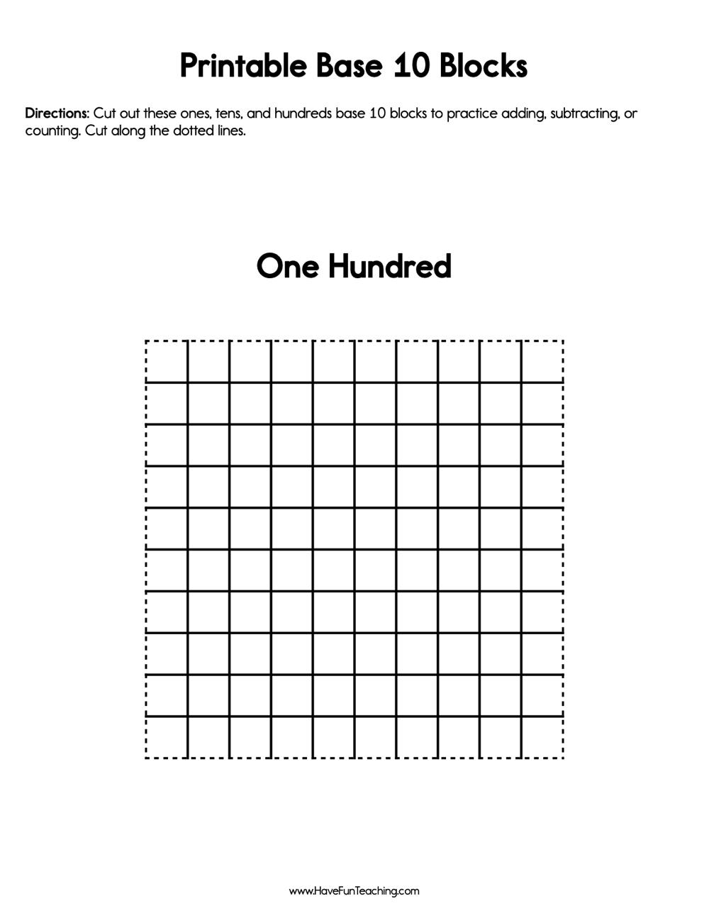 Printable Base 10 Blocks Have Fun Teaching Printable Base 10 Blocks Have Fun Teaching