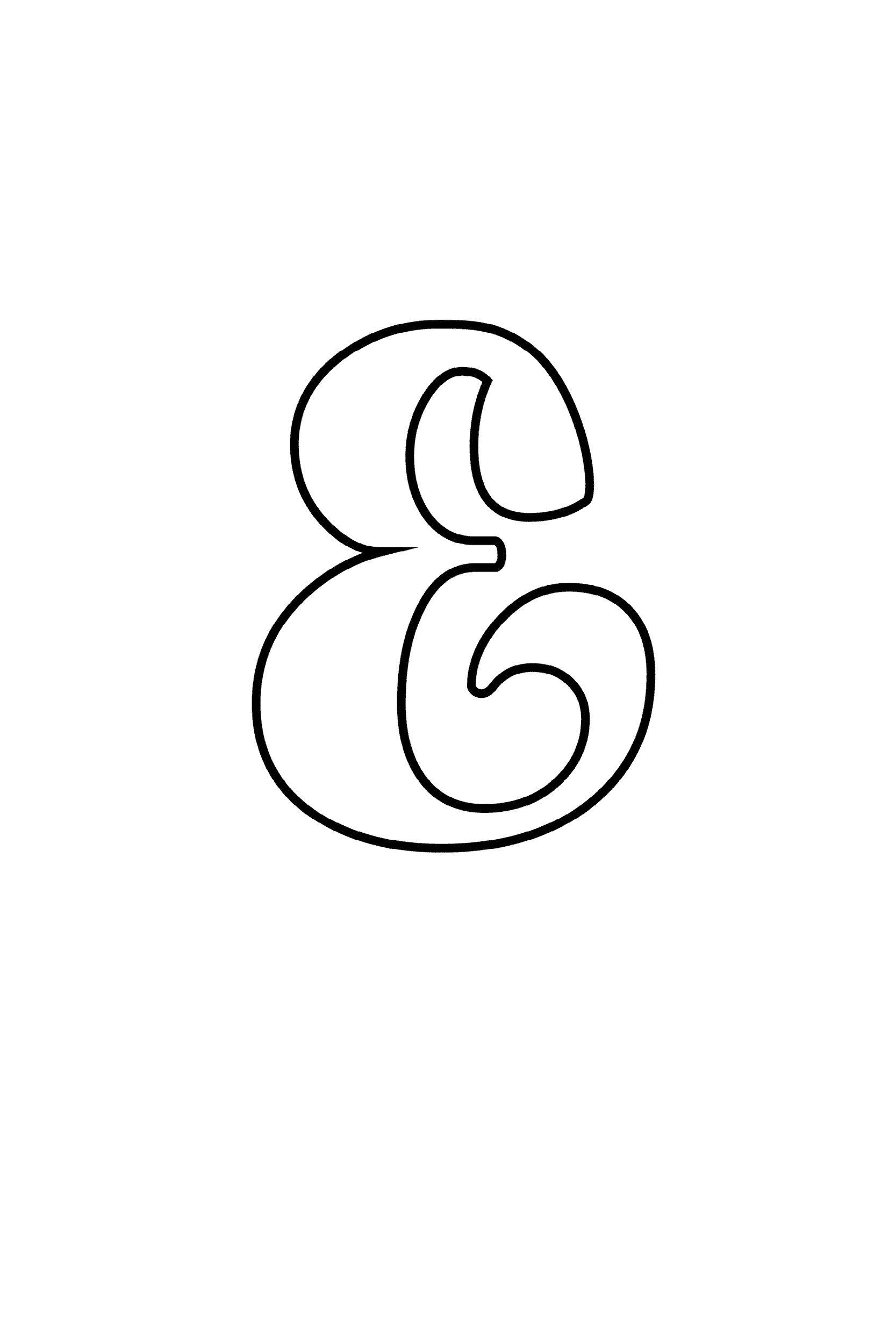 Printable Cursive Bubble Letter E