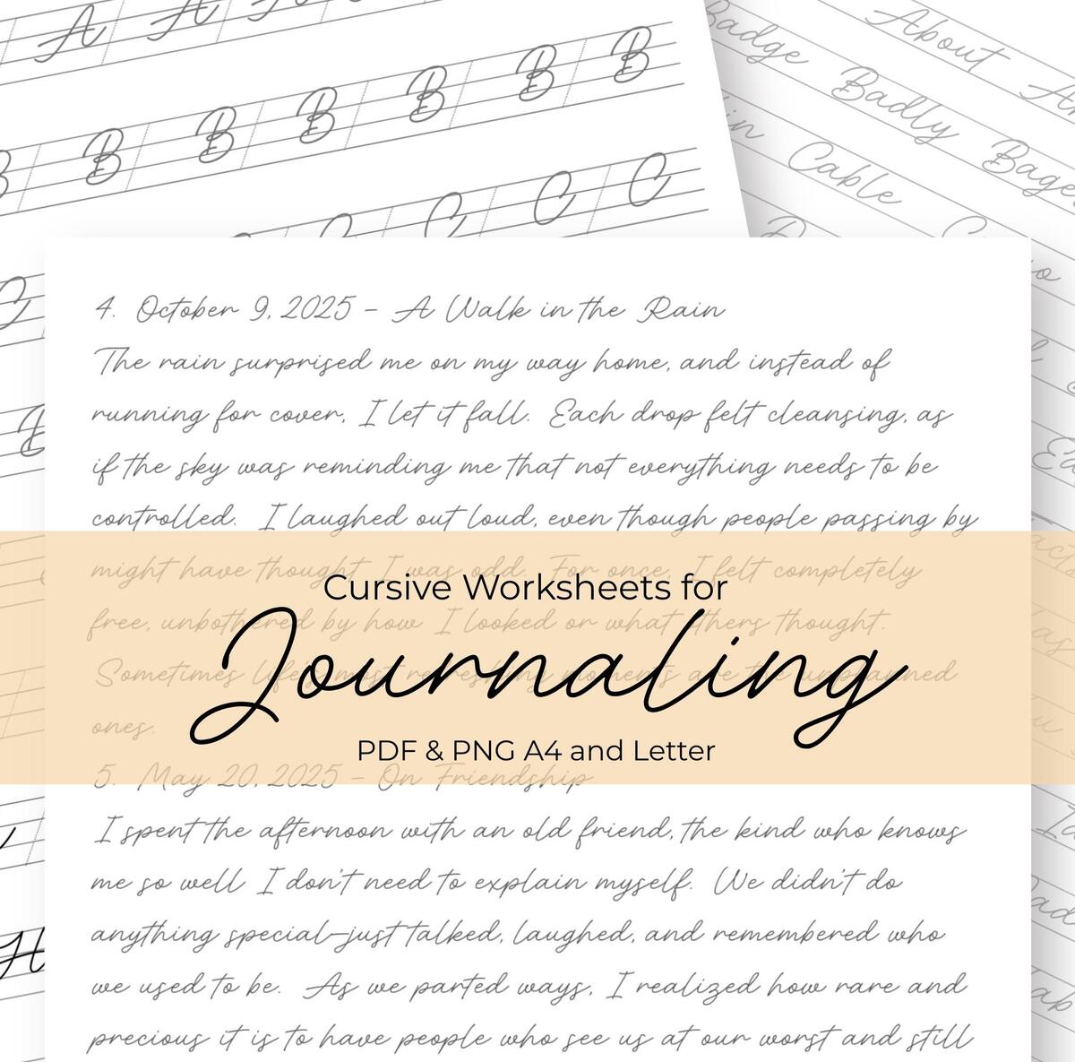 Printable Cursive Worksheets Etsy Printable Cursive Worksheets Etsy