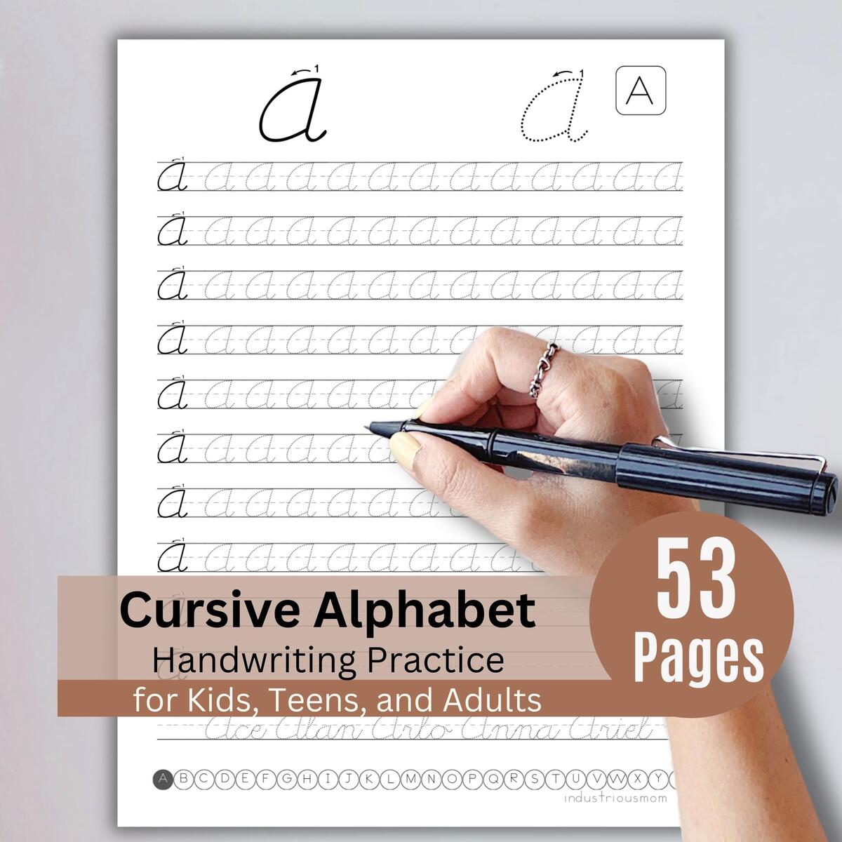 Printable Cursive Worksheets Etsy