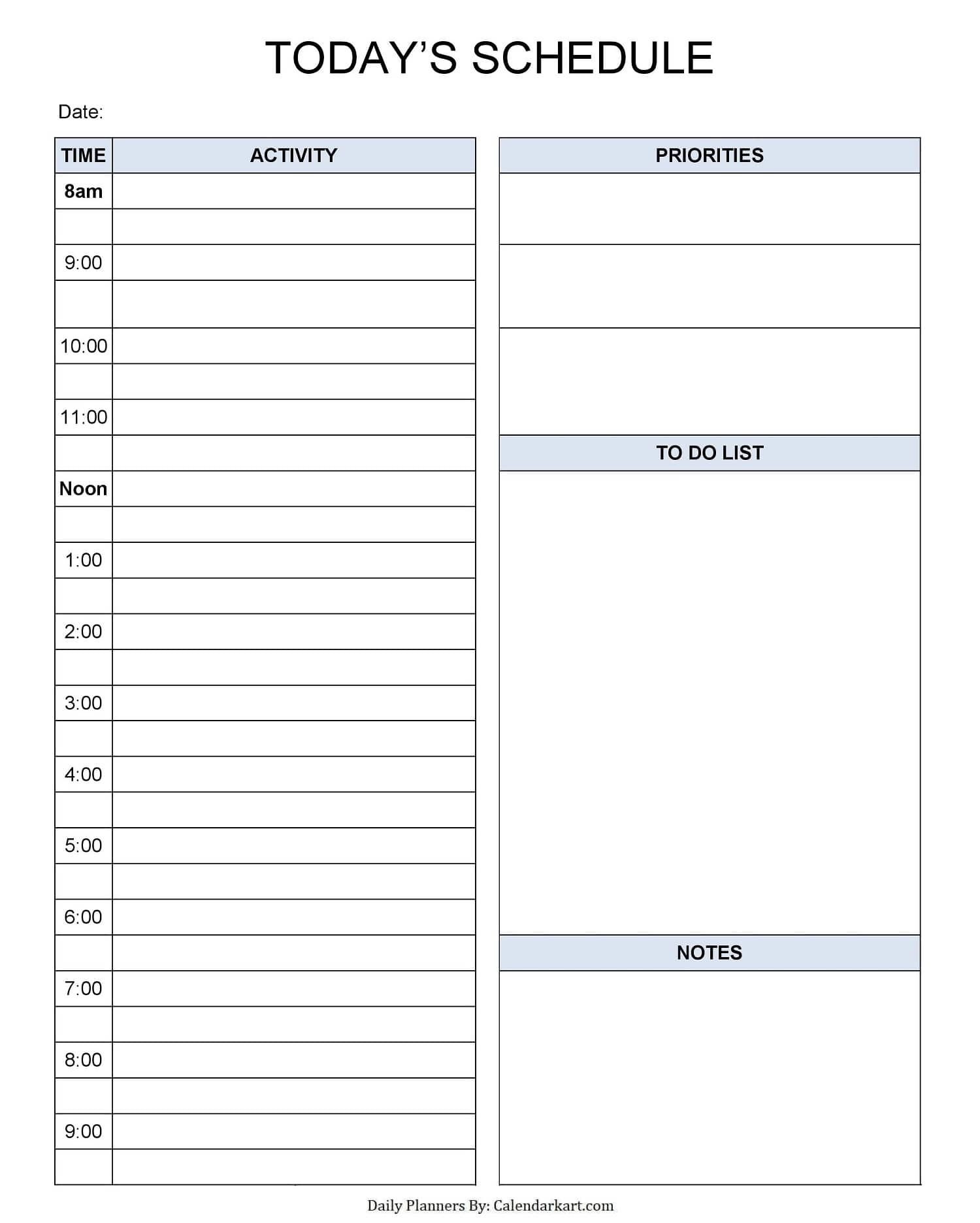 Printable Daily Planner Template Calendarkart Free Printable Daily Planner Templates PDF Format Free Printables Lettering SVG Files Tools Apps
