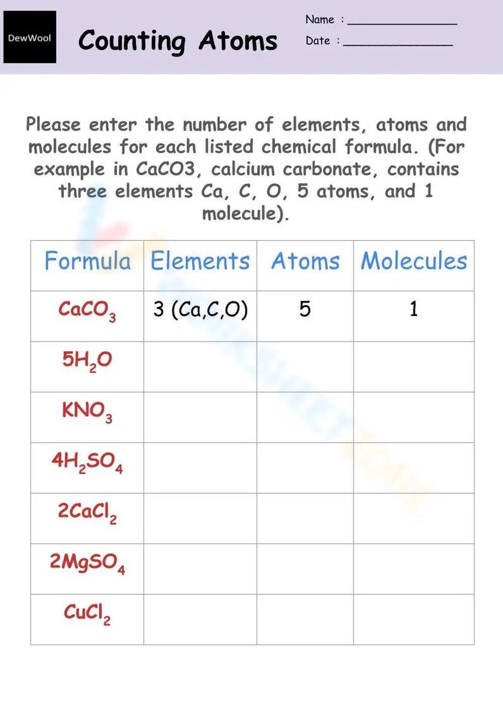 Printable Grade 10 Counting Atoms Worksheets Printable Grade 10 Counting Atoms Worksheets