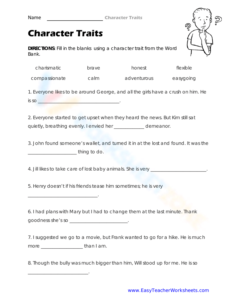Printable Grade 2 Character Traits Worksheets Download Printable Grade 2 Character Traits Worksheets Download