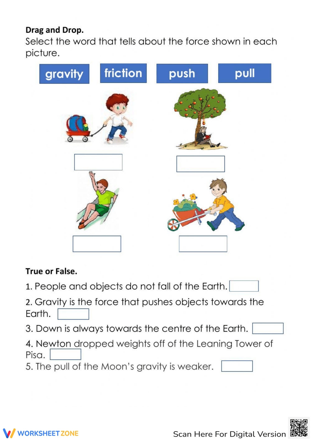 Printable Grade 3 Gravity Worksheets