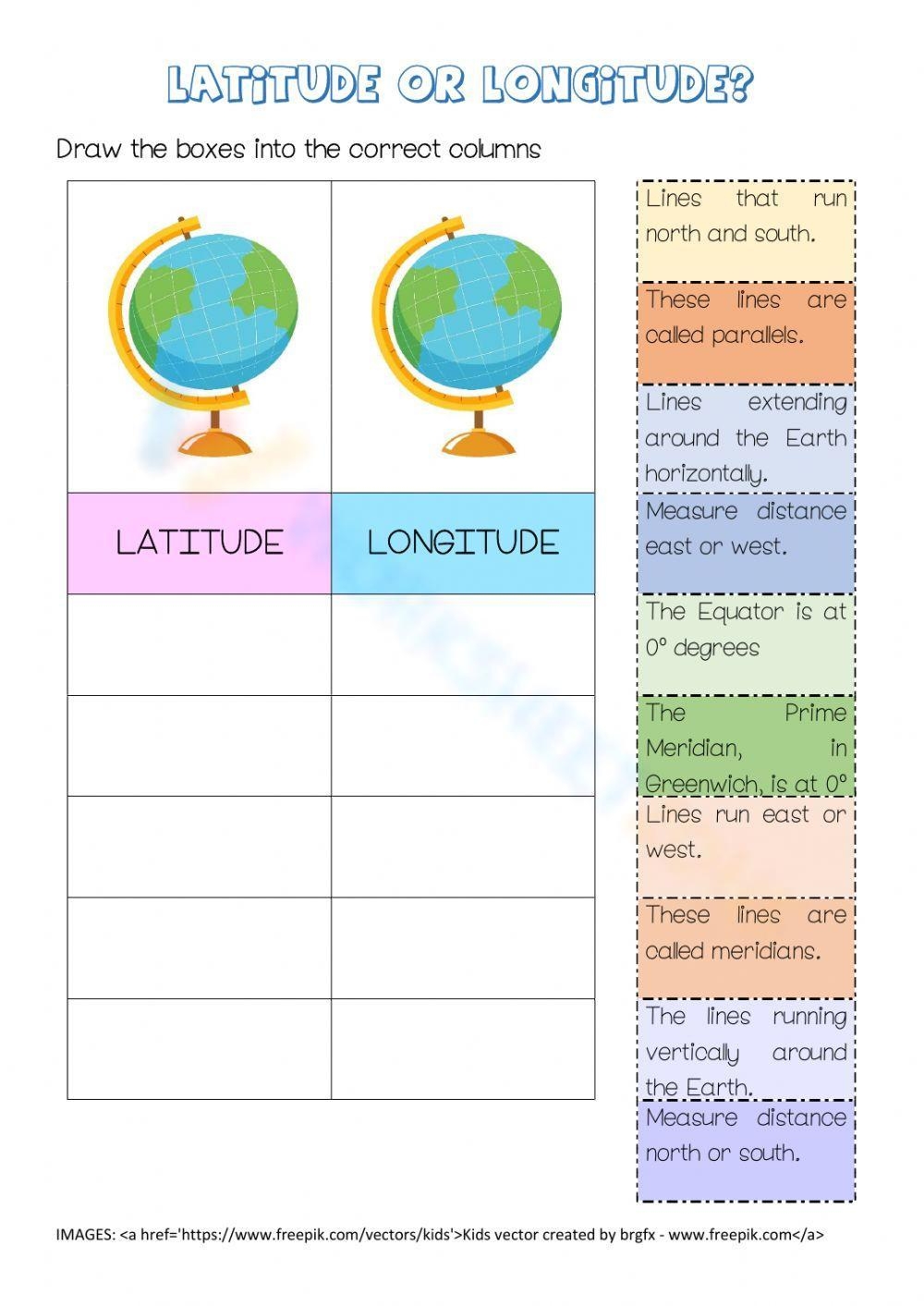Printable Grade 5 Latitude And Longitude Worksheets Download