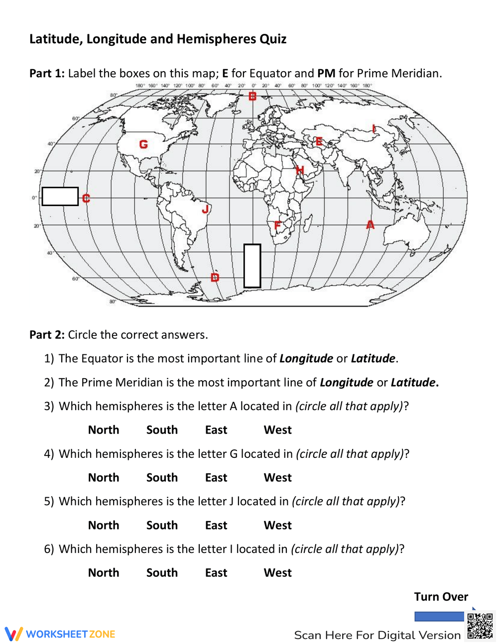 Printable Grade 5 Latitude And Longitude Worksheets Download