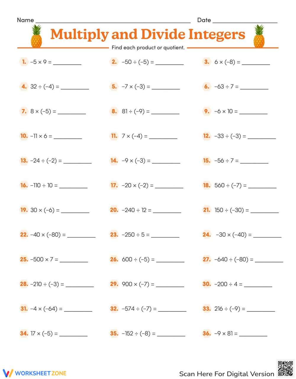 Printable Integers And Rational Numbers Worksheets Printable Integers And Rational Numbers Worksheets