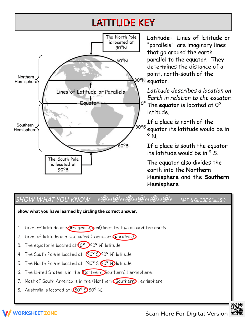 Printable Latitude And Longitude Worksheets