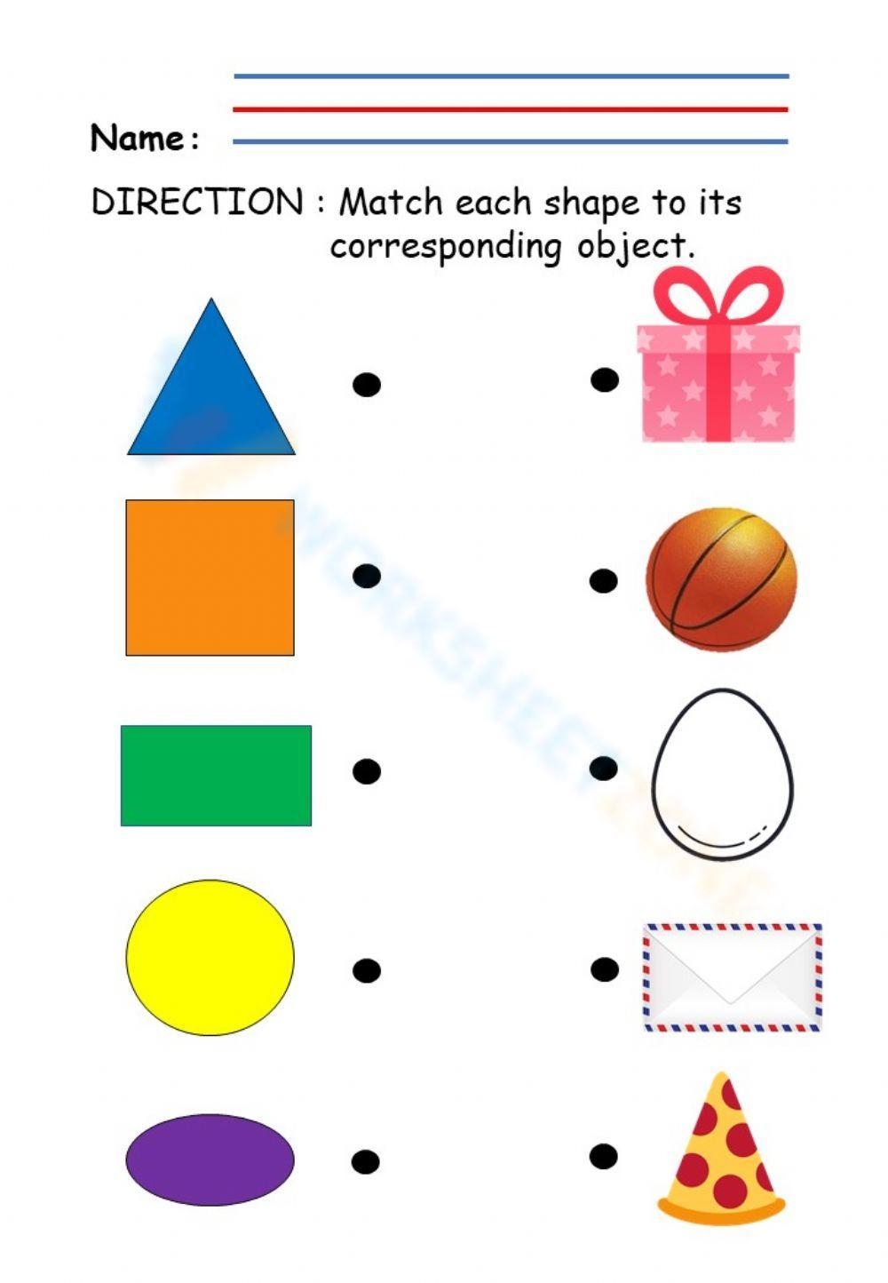 Printable Matching Shapes Worksheets Download