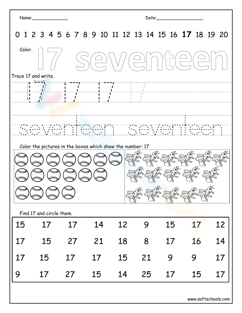 Printable Number 17 Worksheets Download Printable Number 17 Worksheets Download