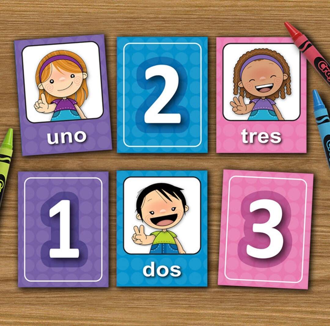 Printable Numbers Spanish Matching Cards DIY Memory Game Kids Teaching Material Etsy