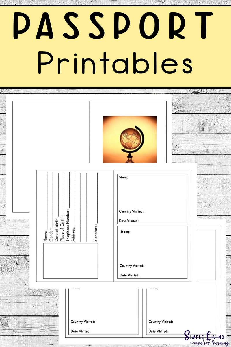Printable Passport Template Simple Living Creative Learning