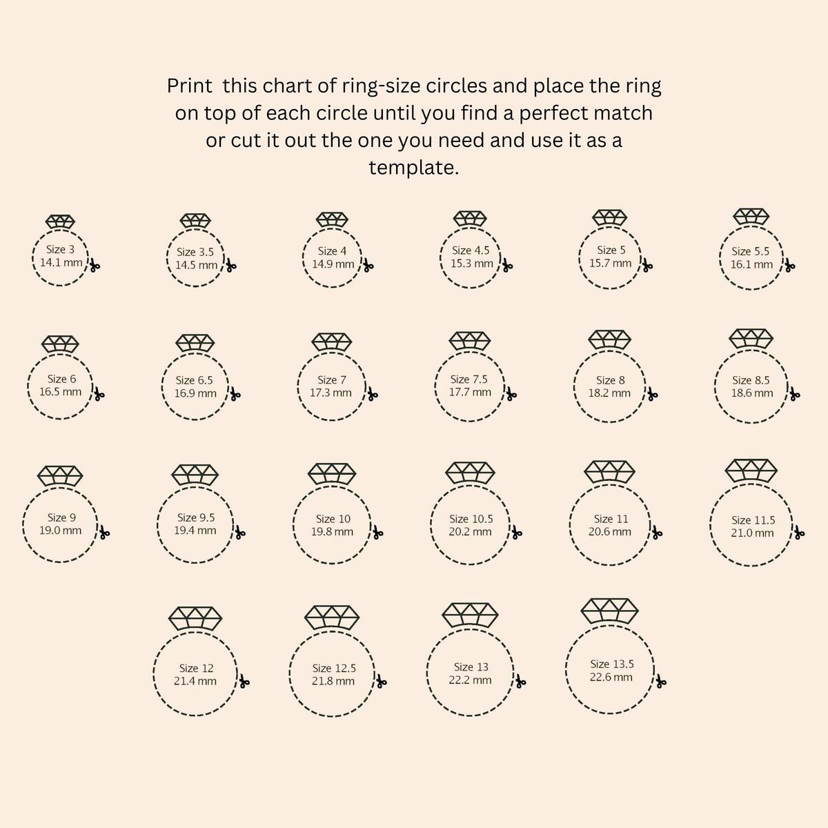 Printable Ring Sizer International Ring Size Chart Instant Download Etsy Israel Printable Ring Sizer International Ring Size Chart Instant Download Etsy Israel