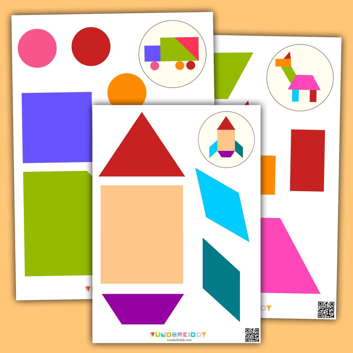 Printable Shape Pattern Blocks Fine Motor Activity For Toddlers