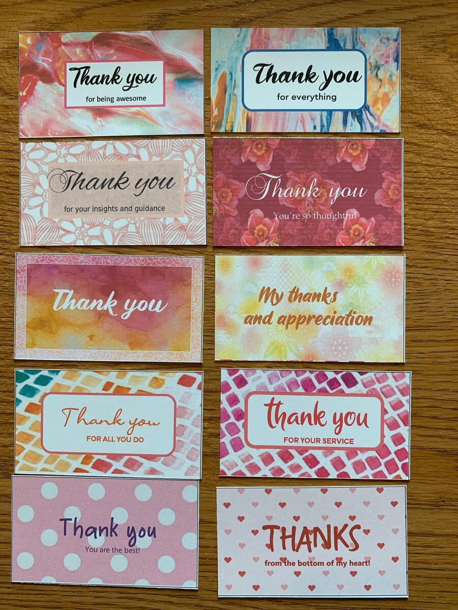 Printable THANK YOU Cards Set Of 10 Mini Cards Instant Download Thank You Card Set Small Card Mini Card Set Gratitude Card THKS5 Etsy