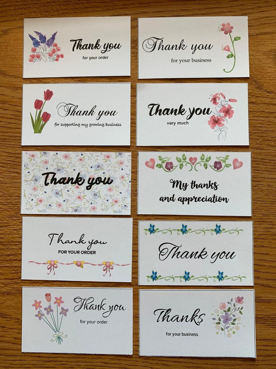 Thank You Printable Mini Cards C1 INSTANT DOWNLOAD Watercolor Thank You Appreciation Mini Printable Digital 2x3 5 Business Card Size Etsy