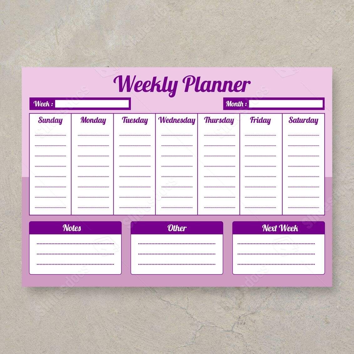 Purple Green Blue Planner Plan Sticker Note Paper Year Printable Elegant Cute Word Template And Google Docs For Free Download