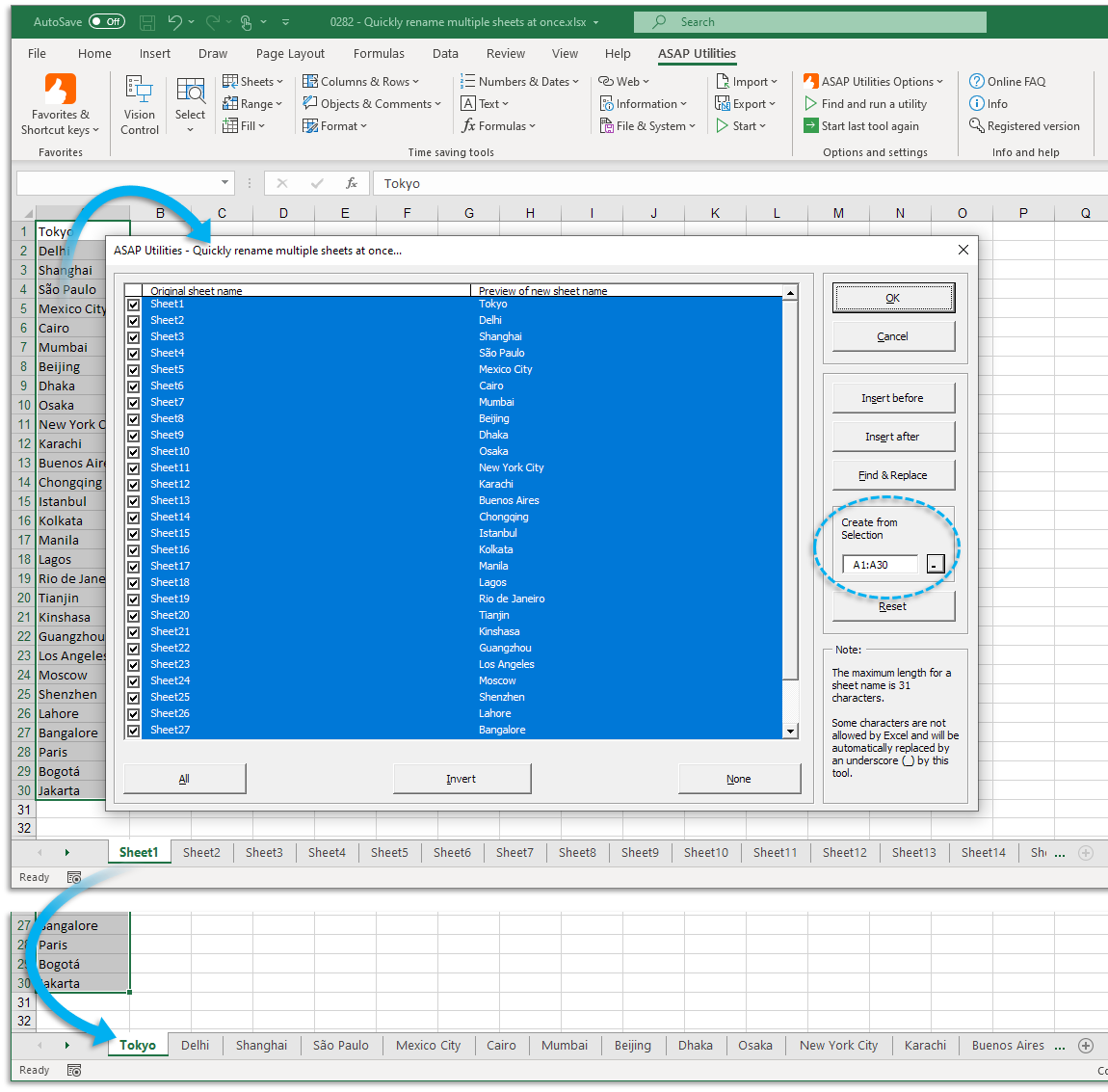 Quickly Rename Multiple Sheets At Once Extra Features For Excel