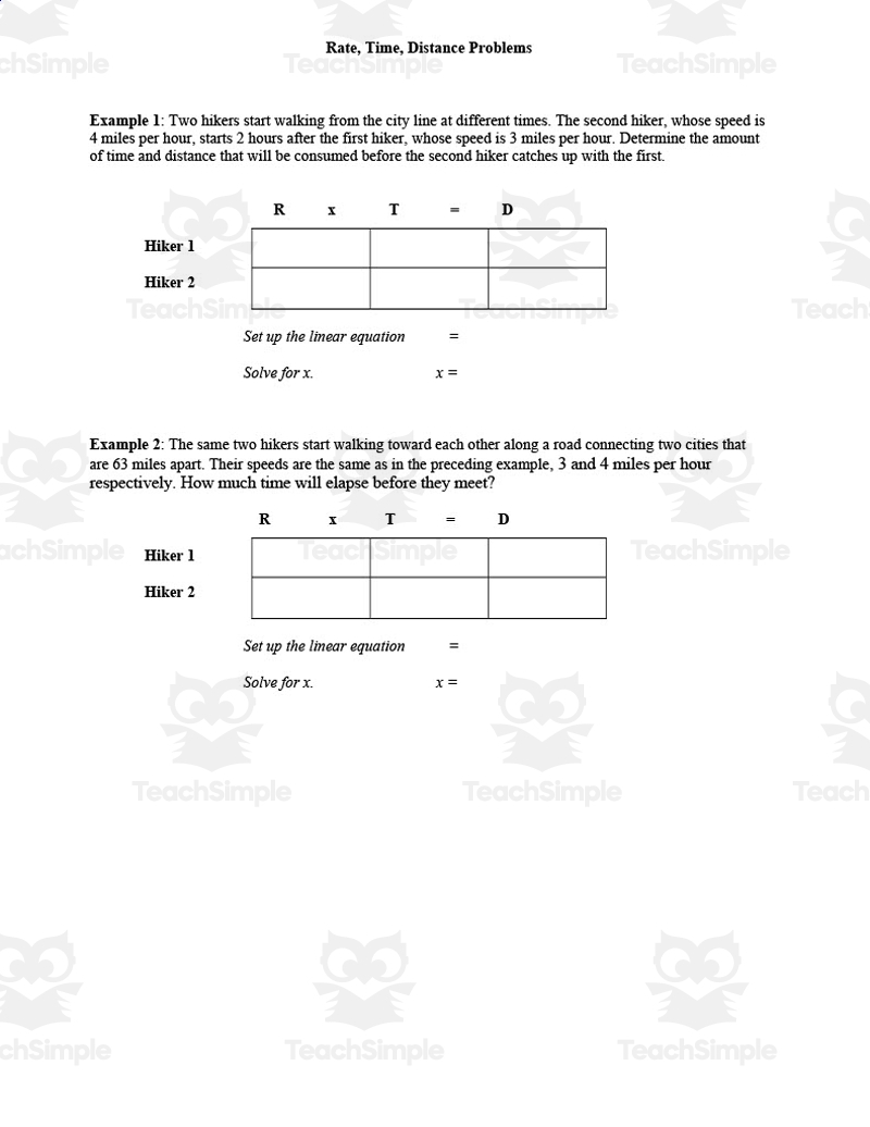 Rate X Time Distance Word Problems By Teach Simple Worksheets Library Ratio And Proportions Word Problem Activities Digital And Print