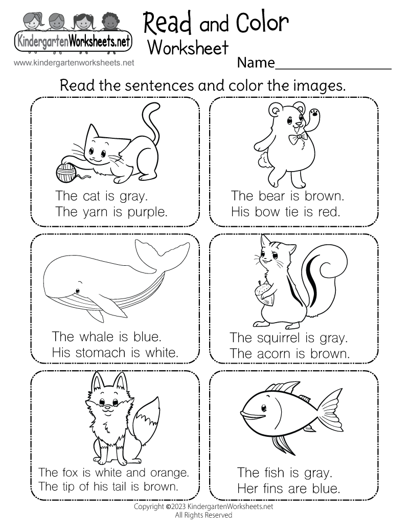 Read And Color Worksheet Free Printable Digital PDF Free Kindergarten Reading Comprehension Worksheet Level A