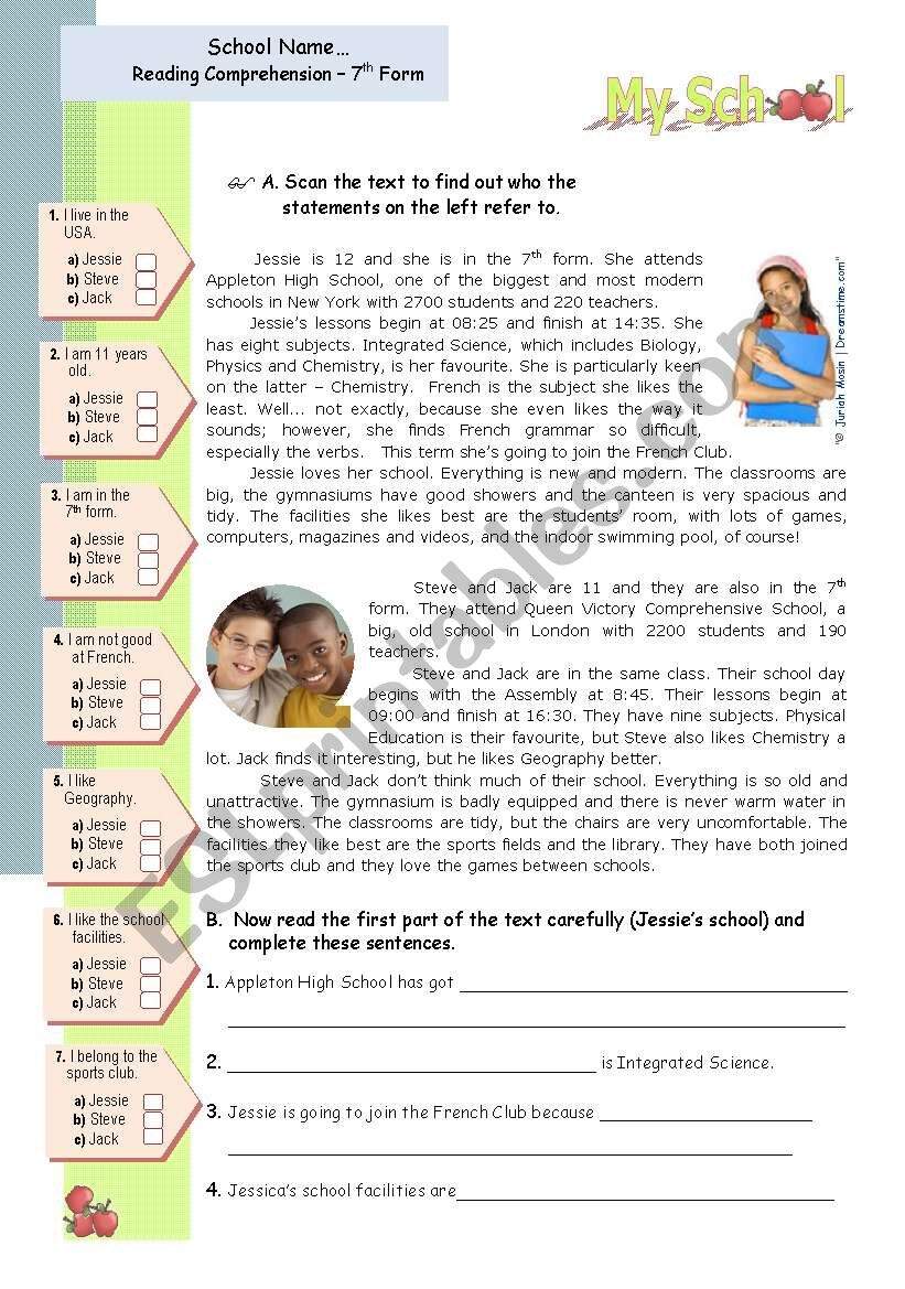 Reading Comprehension ESL Worksheets Worksheets Library Reading Comprehension ESL Worksheets Worksheets Library