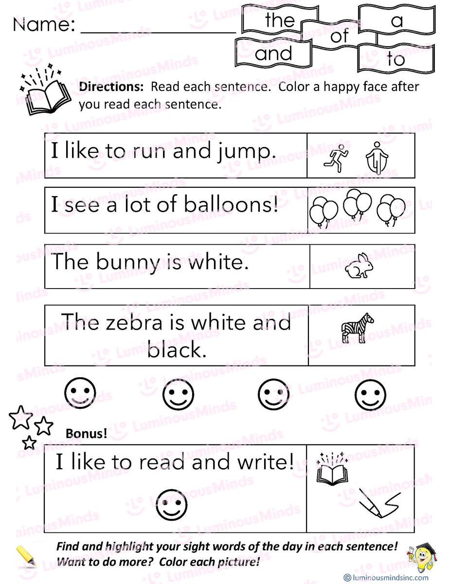 Reading Comprehension Worksheets Reading Review 1 The Of And A To Reading Comprehension Worksheets Reading Review 1 The Of And A To