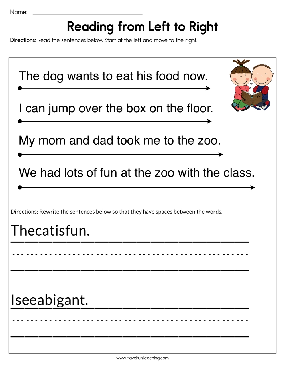 Reading From Left To Right Worksheet Have Fun Teaching Reading From Left To Right Worksheet Have Fun Teaching