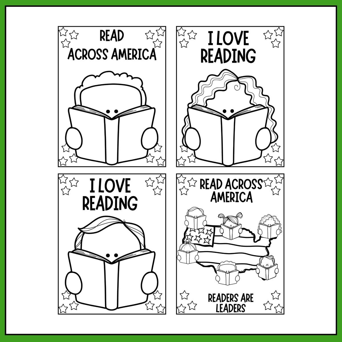 Reading Read Across America Coloring Pages 12 Coloring Sheets Instant Download Etsy