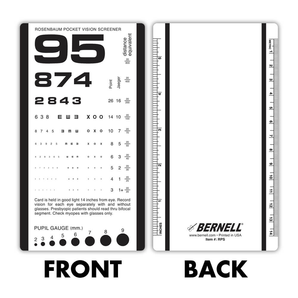Rosenbaum Pocket Vision Screener Amcon Labs Rosenbaum Pocket Size Plastic Eye Chart 6 3 8 X 3 Amazon Sg Office Products