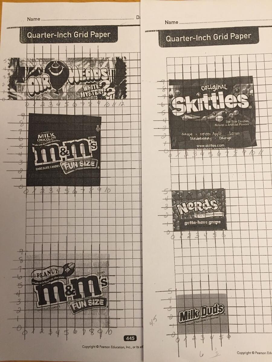 Scale Factor Candy Wrappers Mathisajourney Fast Times Of A Middle School Math Teacher Scaling Up Candy Wrappers
