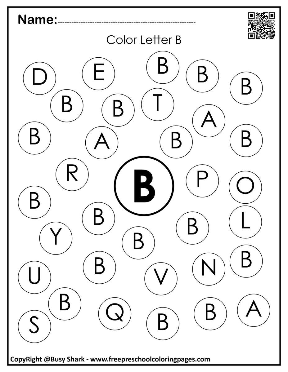 Letter B 10 Free Dot Markers Coloring Pages