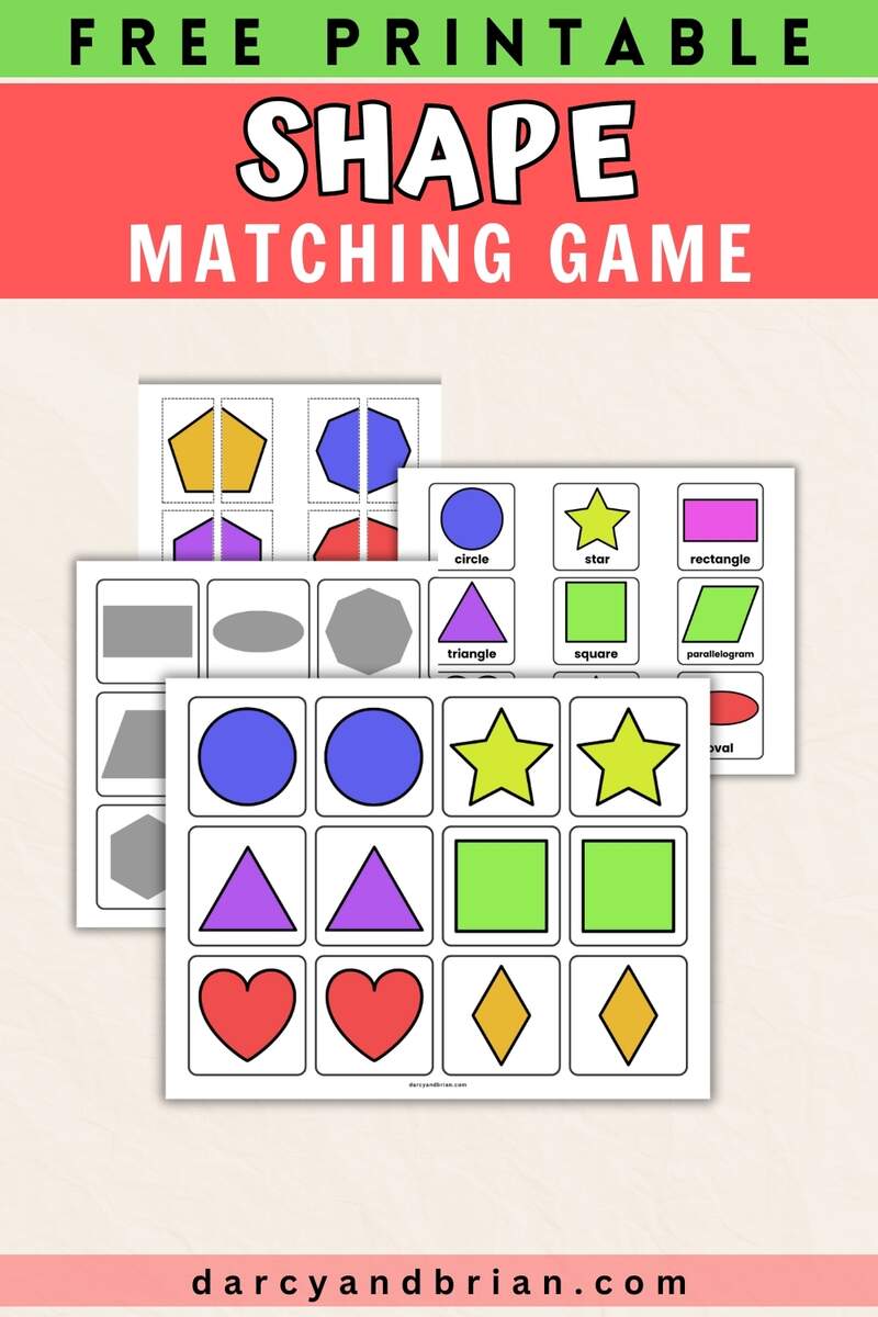 Shape Matching Game Printable Fun Educational Activity For Kids