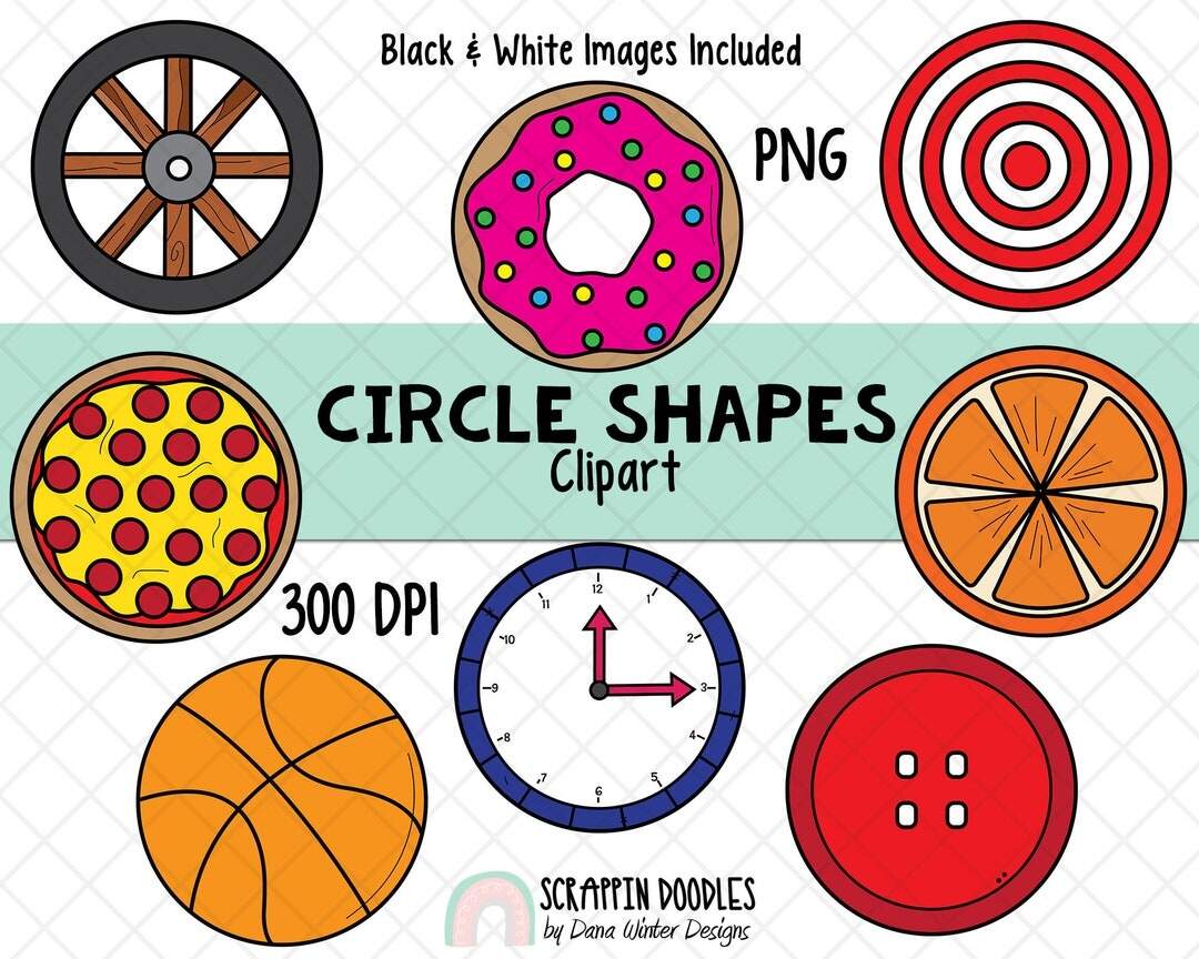 Shapes Clip Art Real Life Circle Shape Clipart Geometric Shapes 3D Shape Clipart Math Clipart Real Life Shape Graphics 2D Shapes Etsy