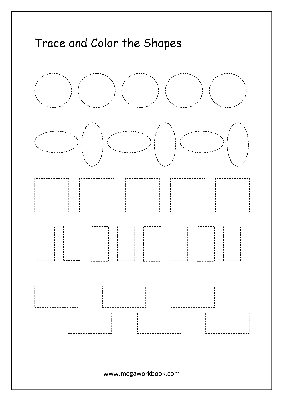 Shapes Worksheets For Preschoolers And Kindergarten Shapes Tracing Worksheets MegaWorkbook Shapes Worksheets For Preschoolers And Kindergarten Shapes Tracing Worksheets MegaWorkbook