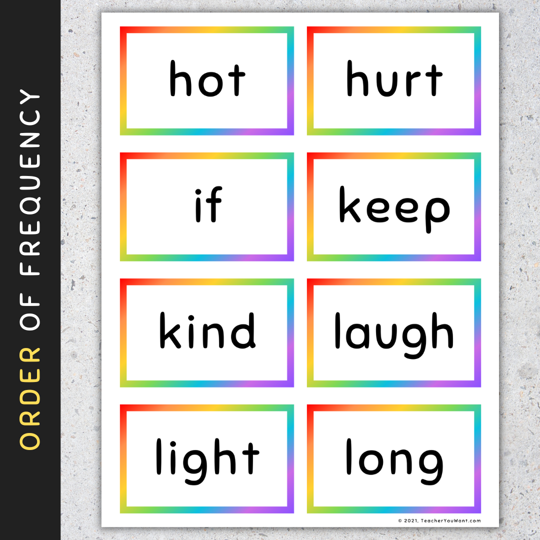 Sight Word Flash Cards Rainbow Sight Words Flashcards 3rd Grade Set 4 Made By Teachers English Unite Flashcards Sight Words Third Grade