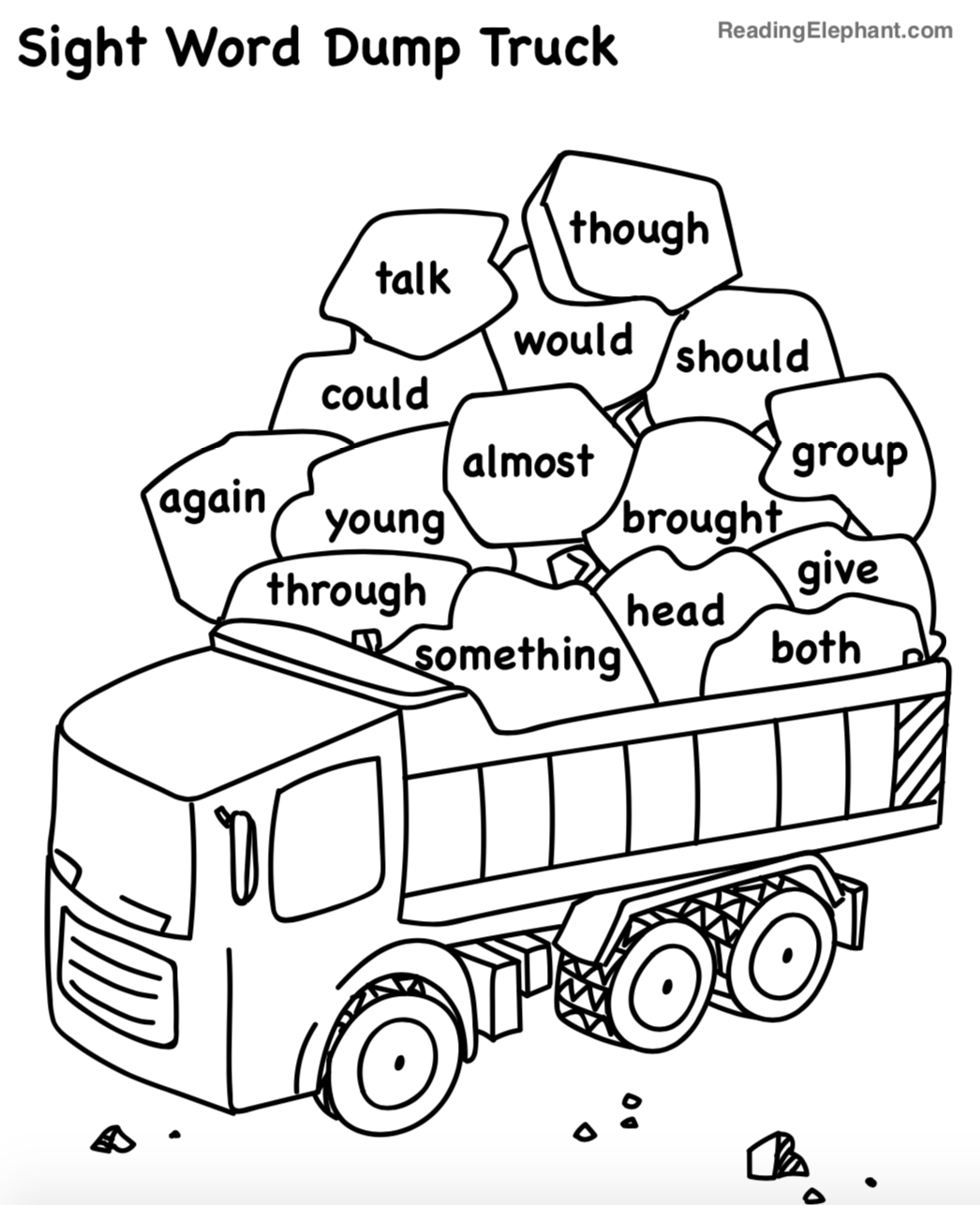 Sight Word Practice Worksheets Dump Truck Fun Reading Elephant Sight Word Practice Worksheets Dump Truck Fun Reading Elephant